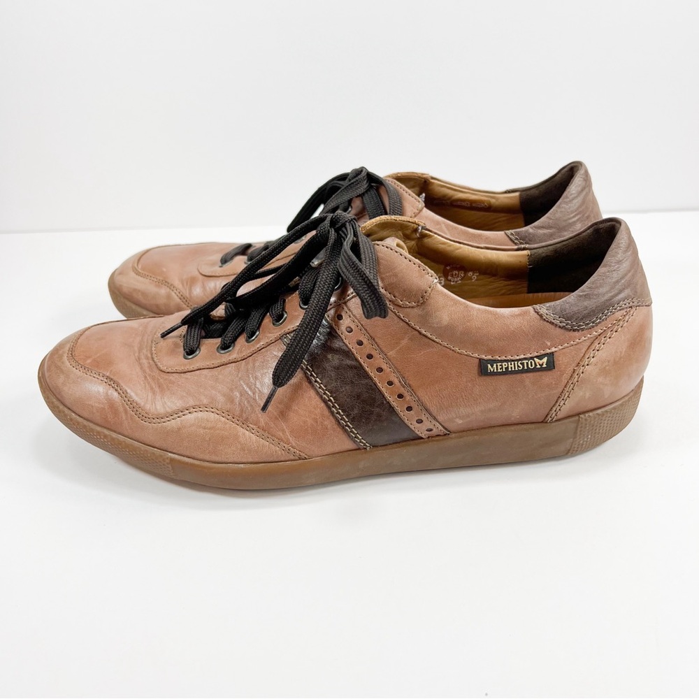 Mephisto Mens Air Relax Sneakers Urban Chestnut Brown Tan Leather Lace Up size 9 - Picture 6 of 15